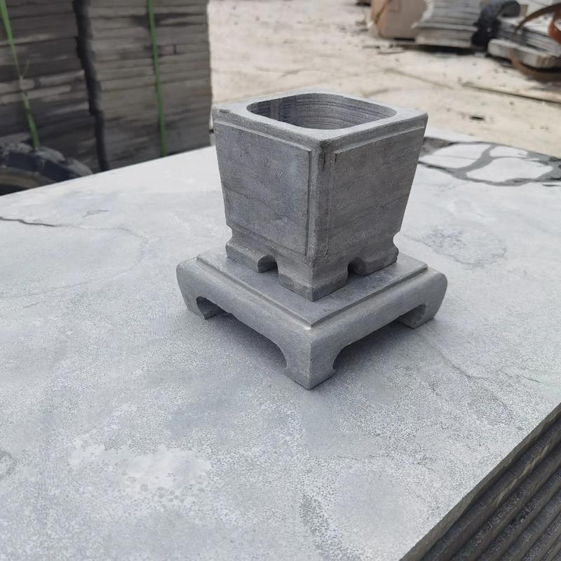 石头花盆盆景盆吸水石底盘 自然与工艺的完美结合